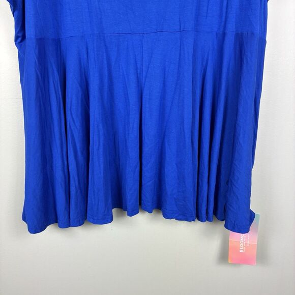 Bloomchic Tunic Top Women's 4X  Blue V Neck Jersey Stretch Flutter Sleeve Casual - Picture 3 of 8